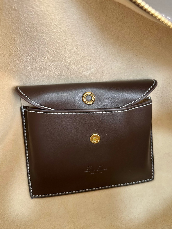 Structured Leather Top-Handle Crossbody Bag