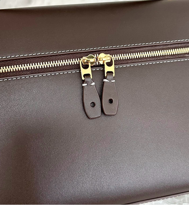 Structured Leather Top-Handle Crossbody Bag