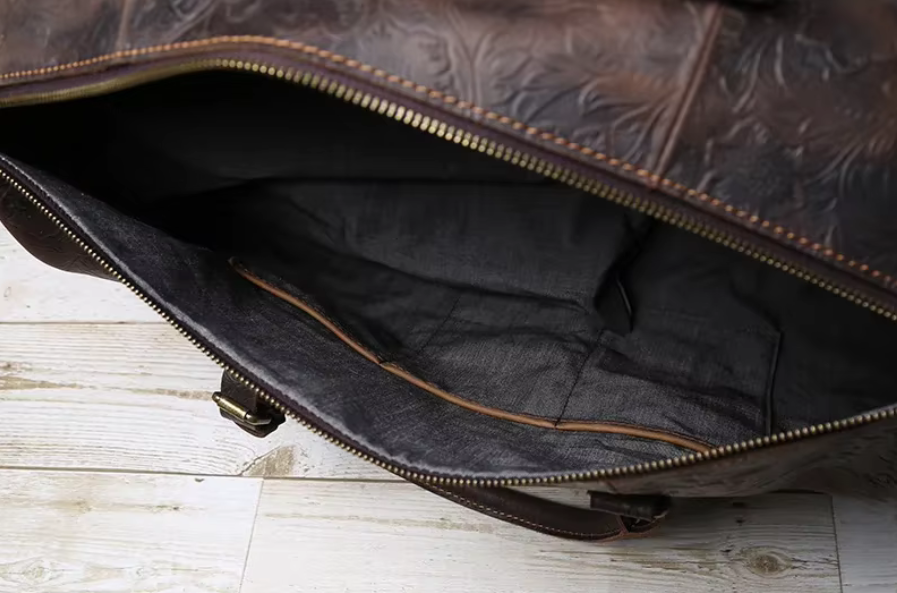 The Marlowe Embossed Leather Duffel Bag