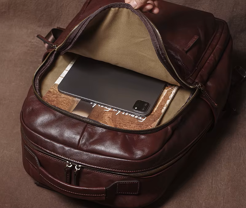 Heritage Craft Full-Grain Leather Laptop Backpack