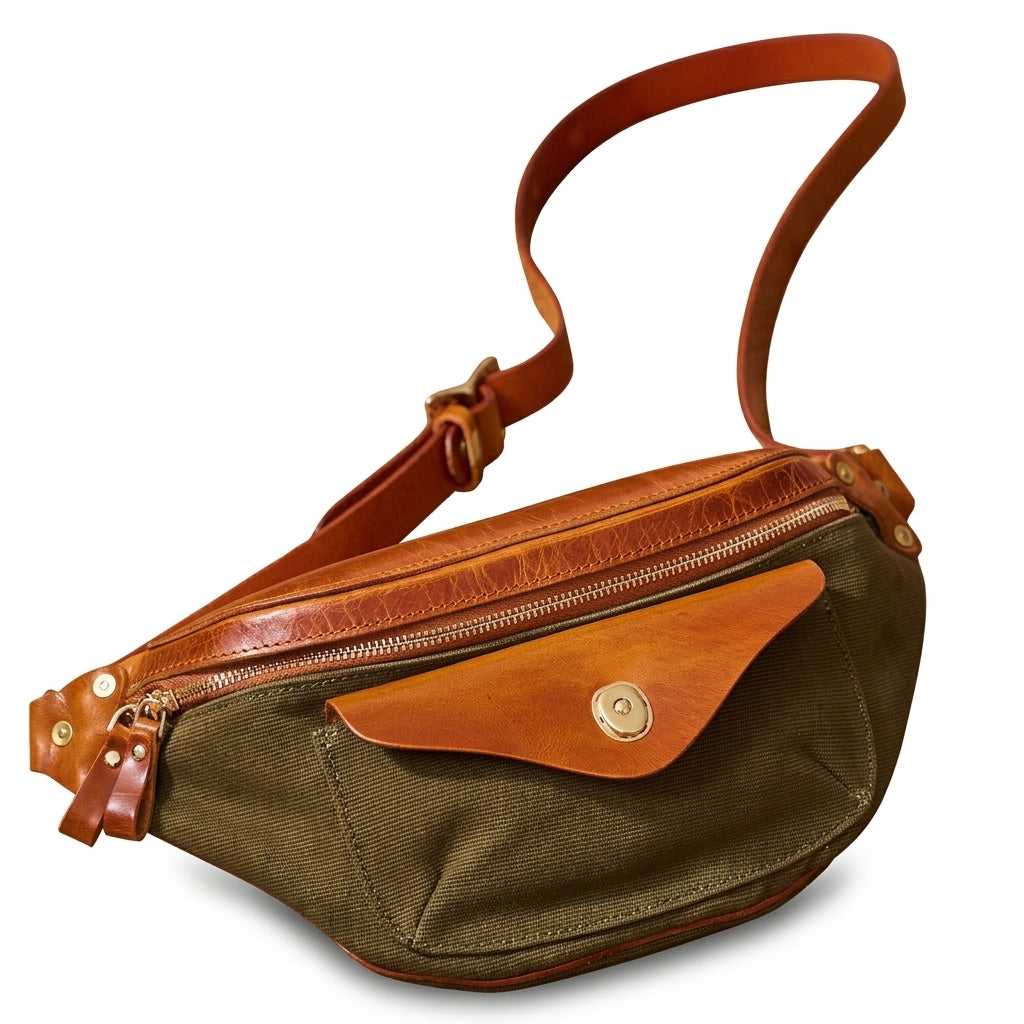 Small leather crossbody travel bag by Cortfashion