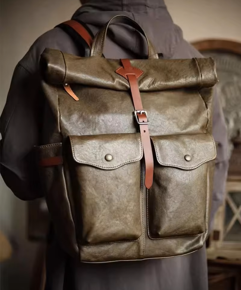 Vintage Craft Genuine Leather Travel Backpack