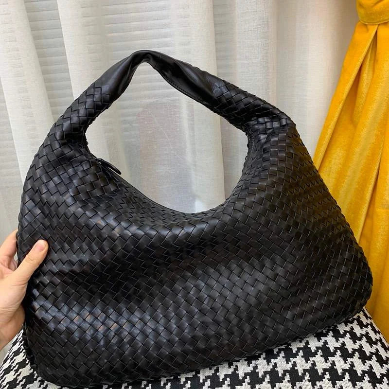 Woven Leather Hobo Bag