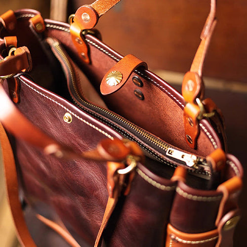 Vintage Italian Leather Tote Bag