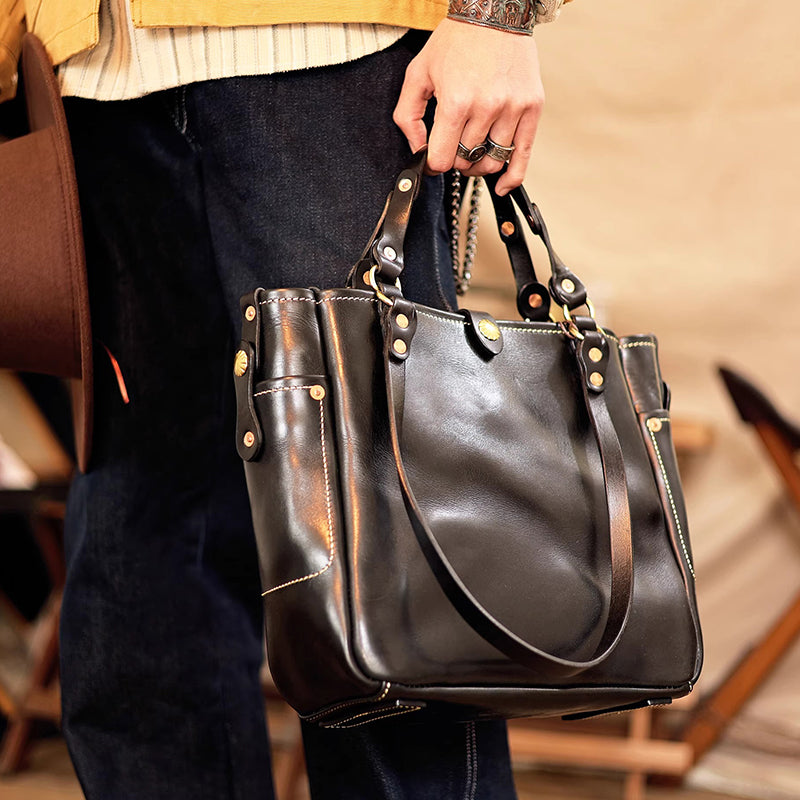 Vintage Italian Leather Tote Bag