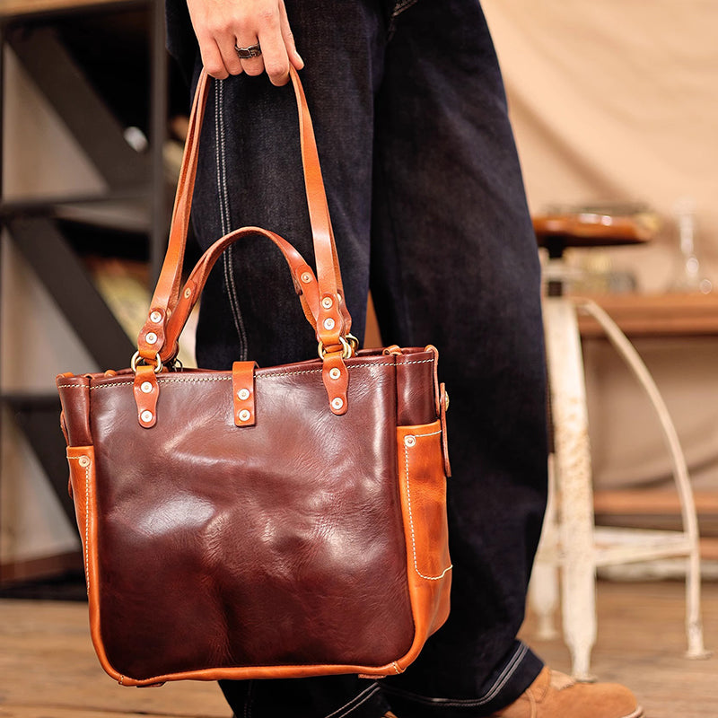 Vintage Italian Leather Tote Bag