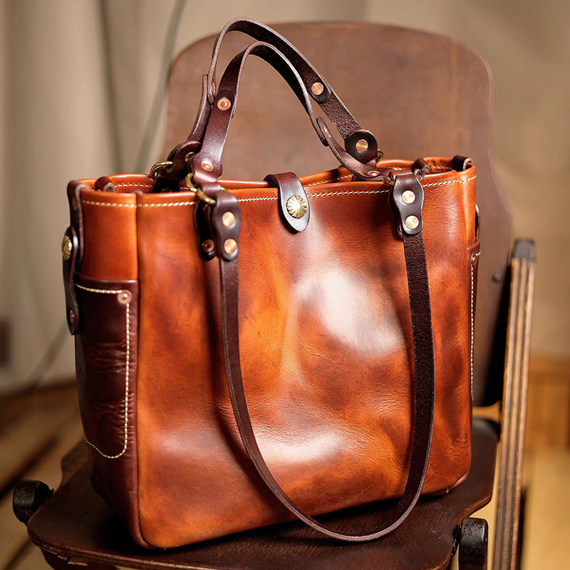 Vintage Italian Leather Tote Bag