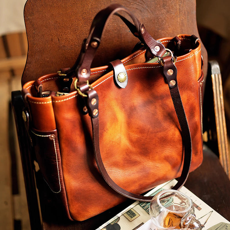 Vintage Italian Leather Tote Bag