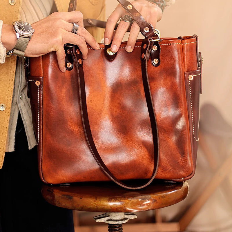 Vintage Italian Leather Tote Bag