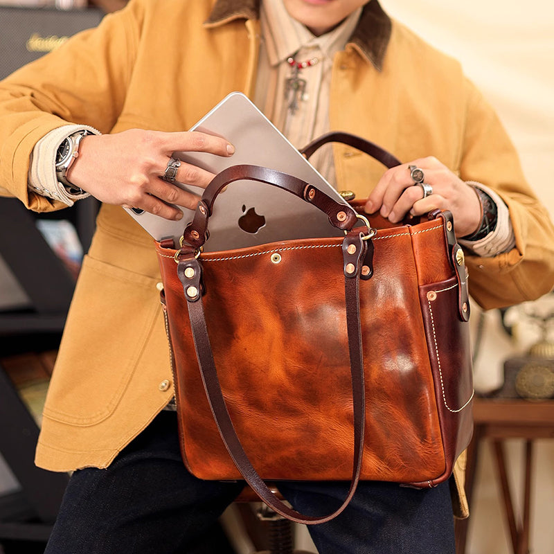 Vintage Italian Leather Tote Bag