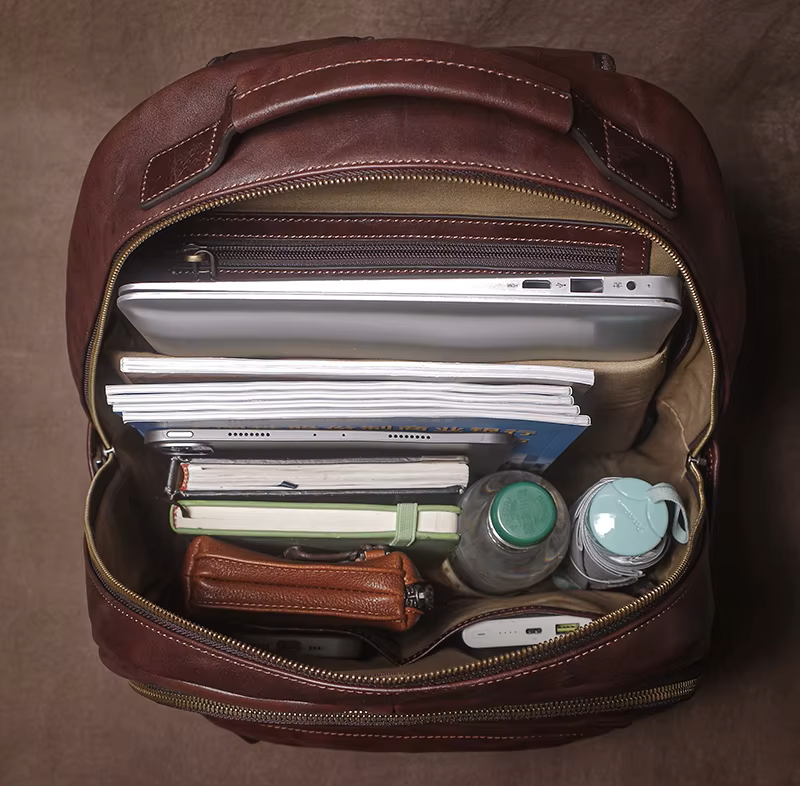 Heritage Craft Full-Grain Leather Laptop Backpack