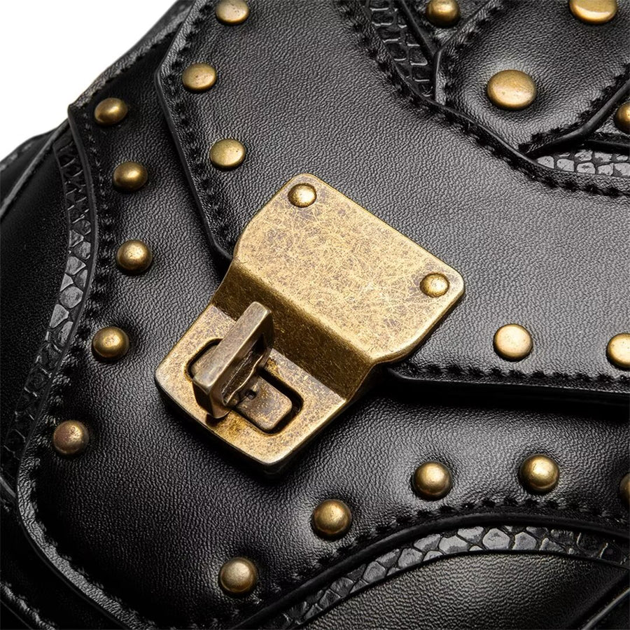 Vegan Leather Gothic Crossbody Bag