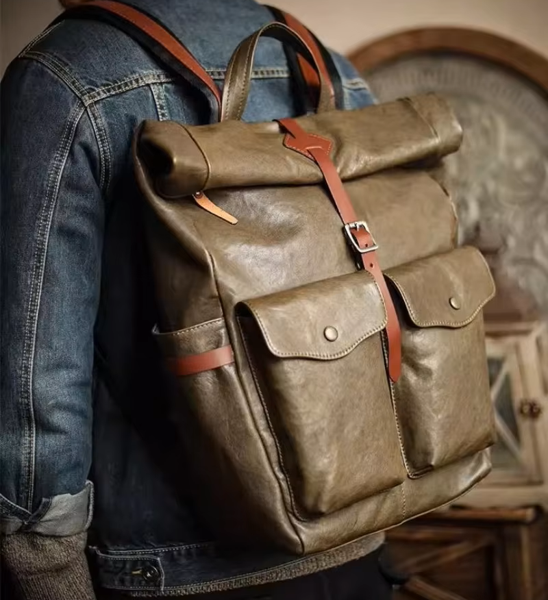 Vintage Craft Genuine Leather Travel Backpack