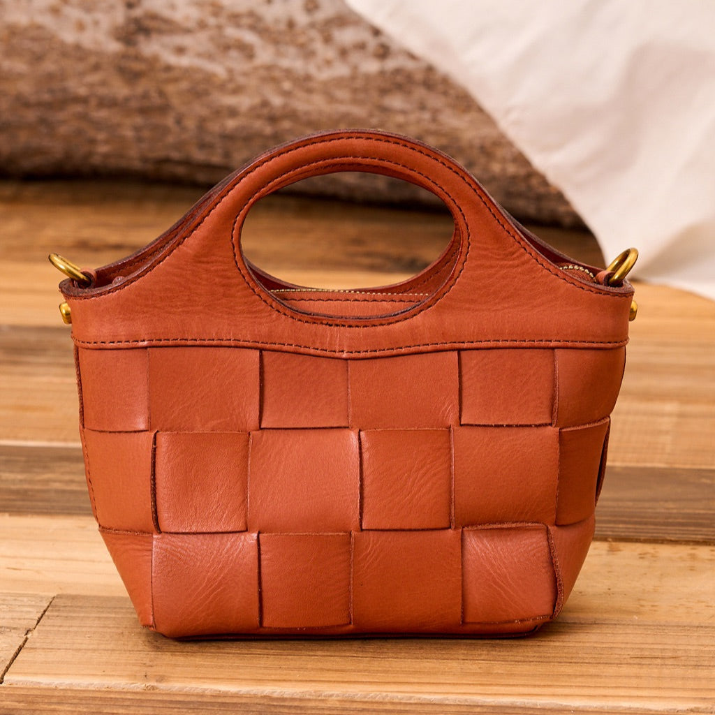 Handwoven Cowhide Leather Crossbody Bag