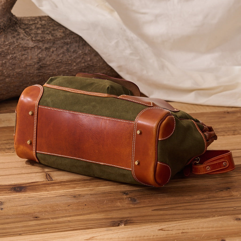 Canvas & Leather Weekender Bag