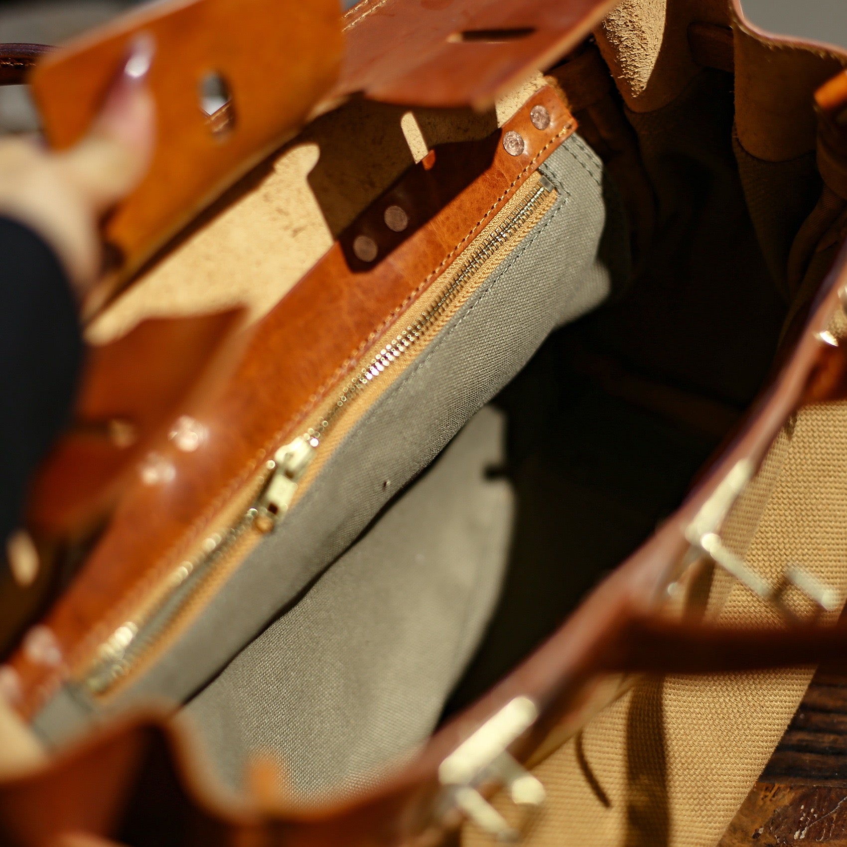 Vintage Handmade Canvas & Leather Travel Bag