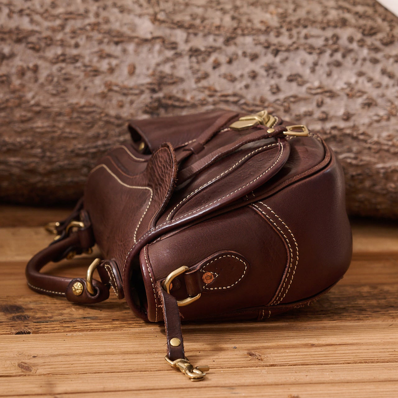 Full grain leather Saddle Bag