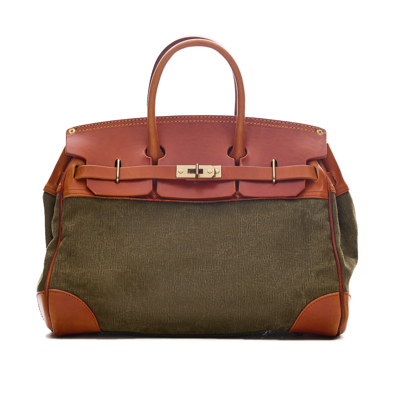Vintage Handmade Canvas & Leather Travel Bag