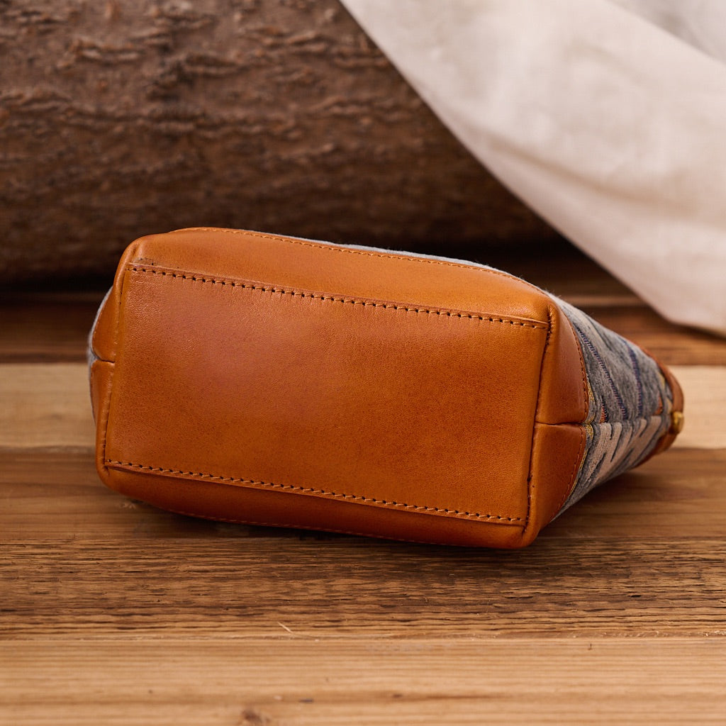 Rugged Leather & Wool Mini Tote