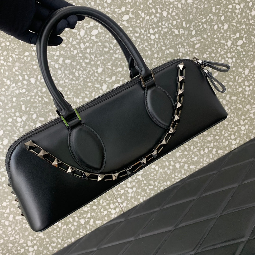 Studded Elegance Barrel Bag