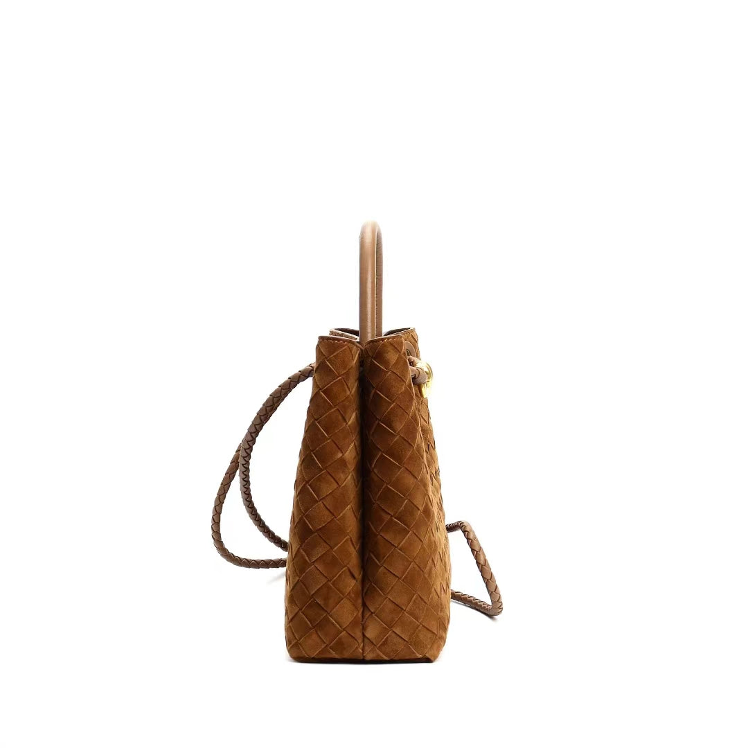 Cowhide Suede Woven Bag