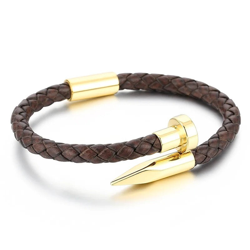 Braided Cowhide Leather Bracelet