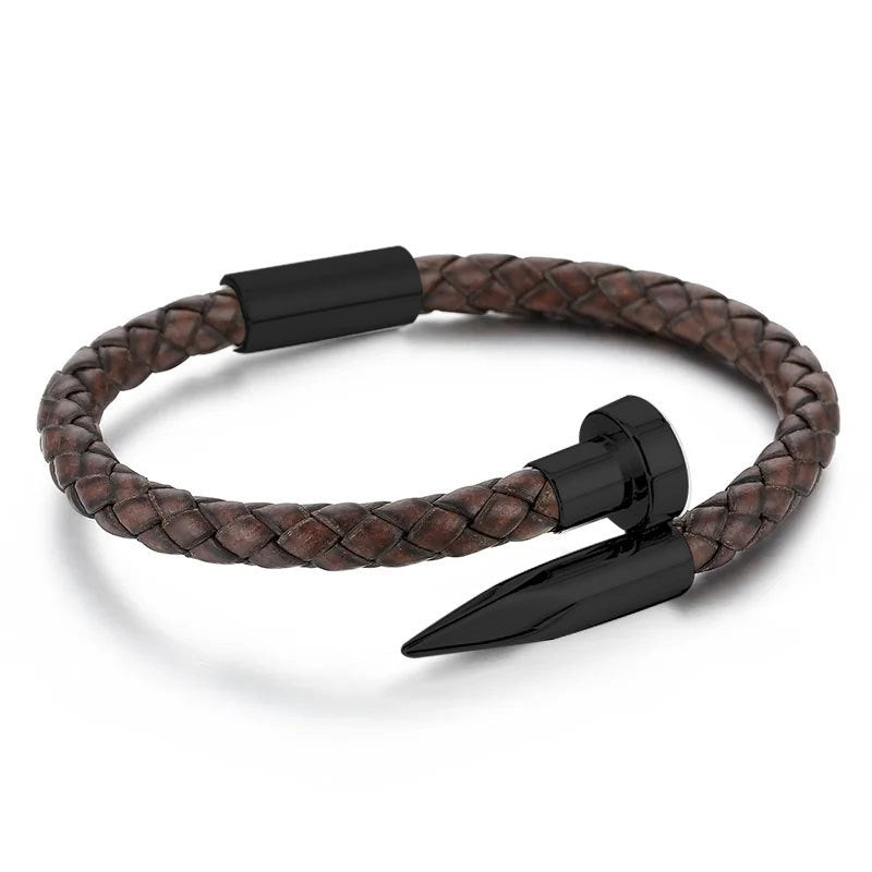 Braided Cowhide Leather Bracelet