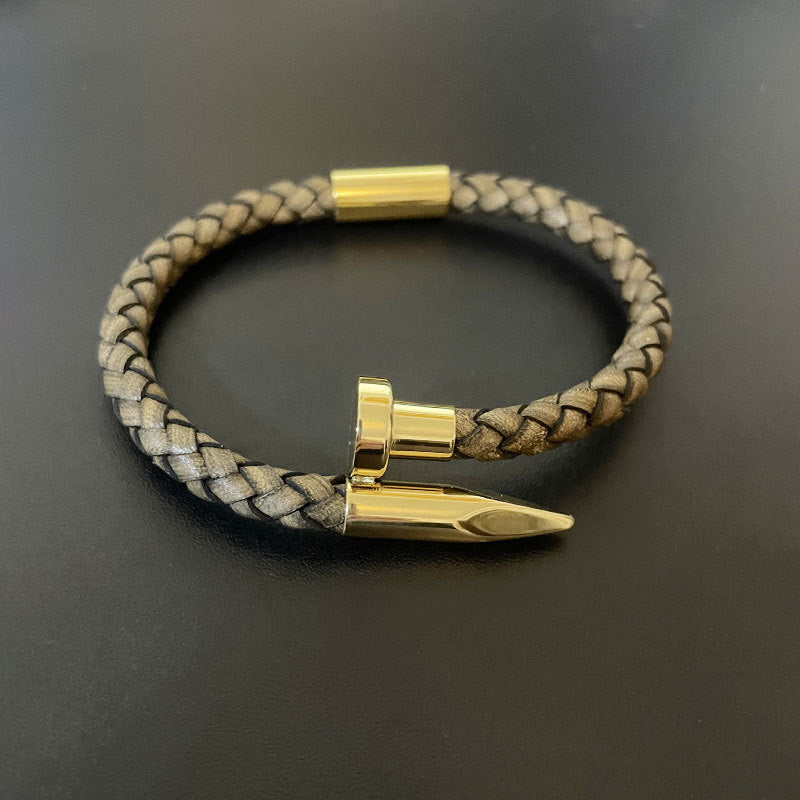 Braided Cowhide Leather Bracelet