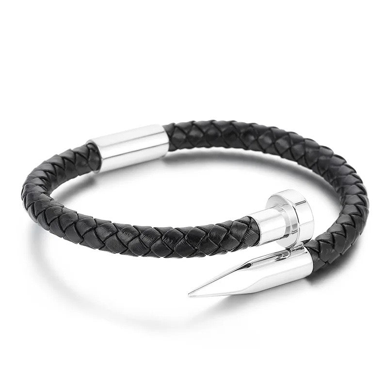 Braided Cowhide Leather Bracelet