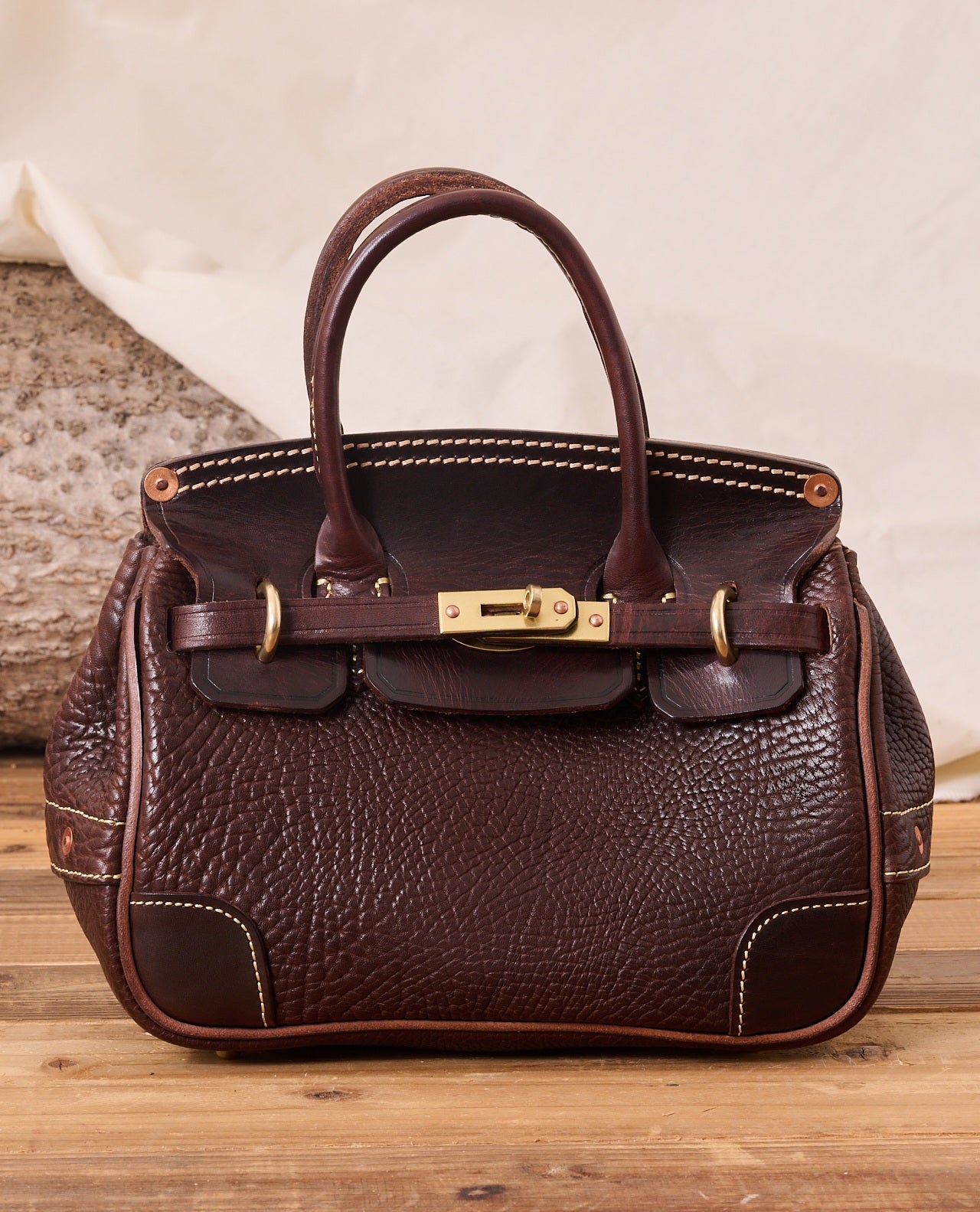 Mini rustic leather bag