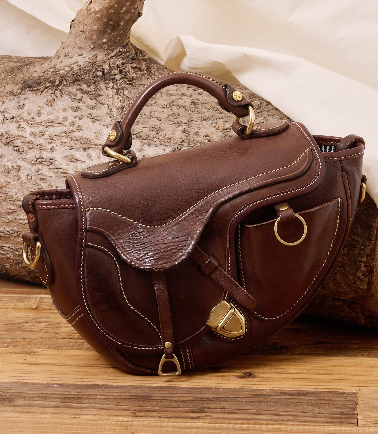 Full grain leather Saddle Bag