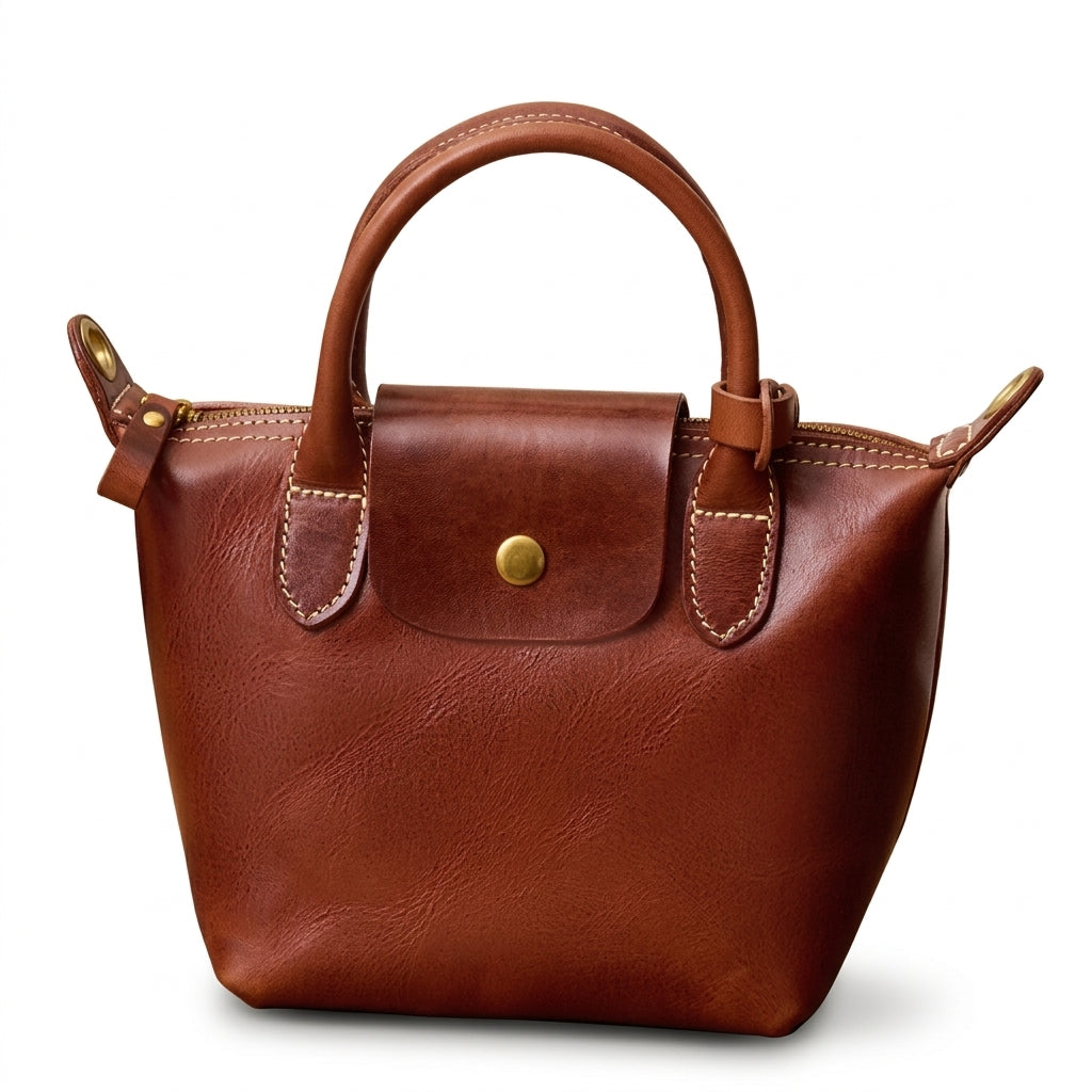 Cowhide leather mini tote bag by Cortfashion