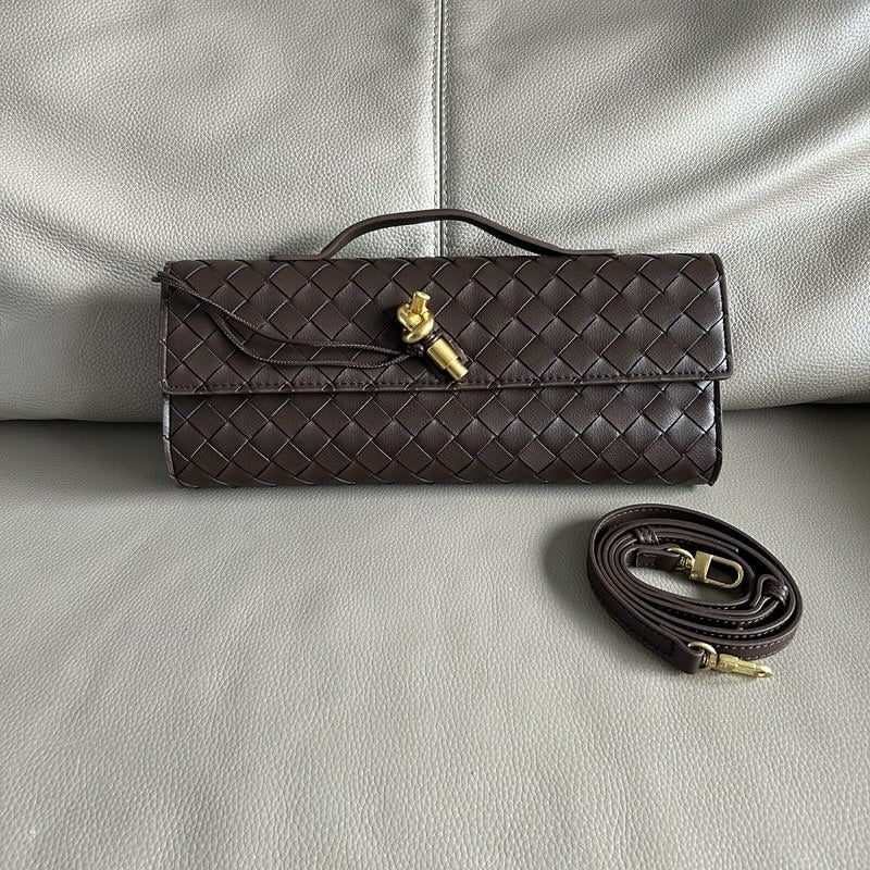 Woven Cowhide Leather Clutch Bag