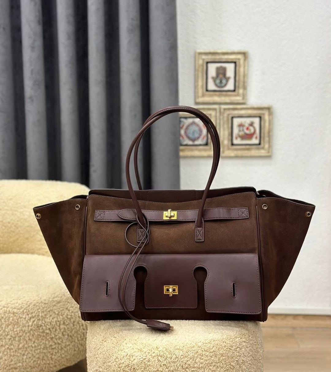 Sophisticated Large suede Tote