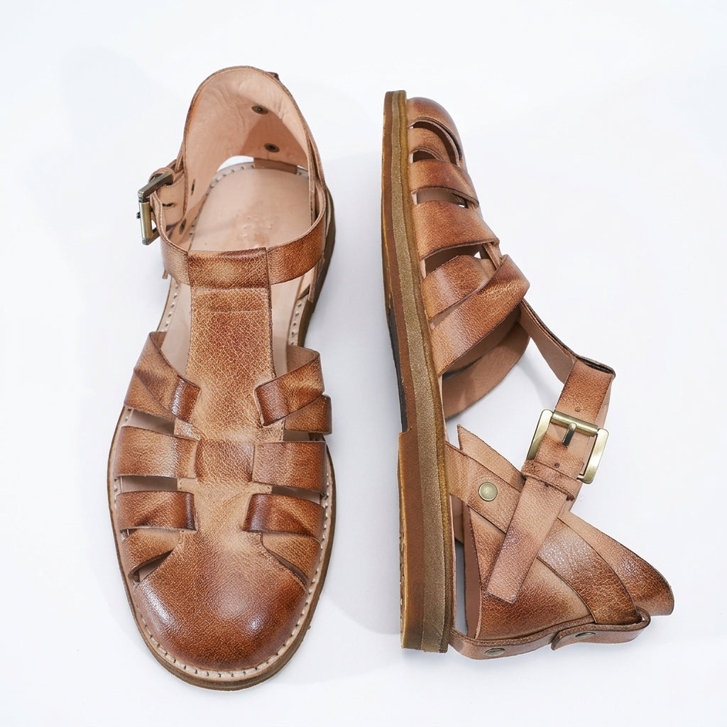 Aurelian Woven Leather Sandals by Cortfashion