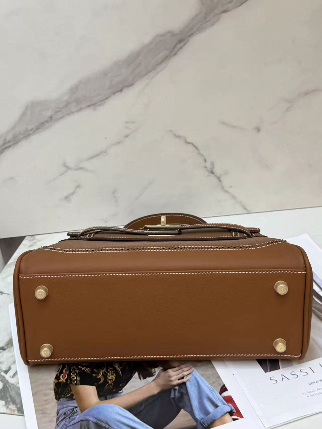 Classic Cowhide Leather Handbag