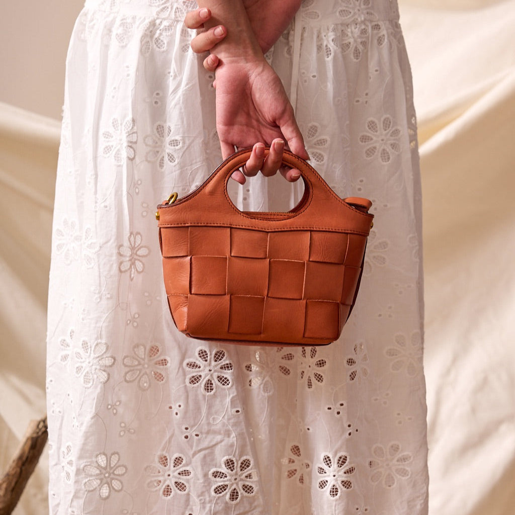 Handwoven Cowhide Leather Crossbody Bag