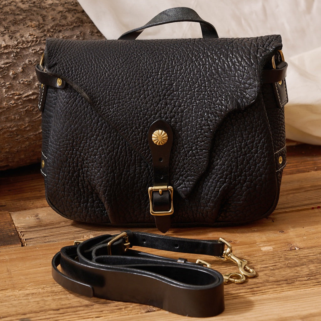 Black Full-Grain Leather Shoulder Bag