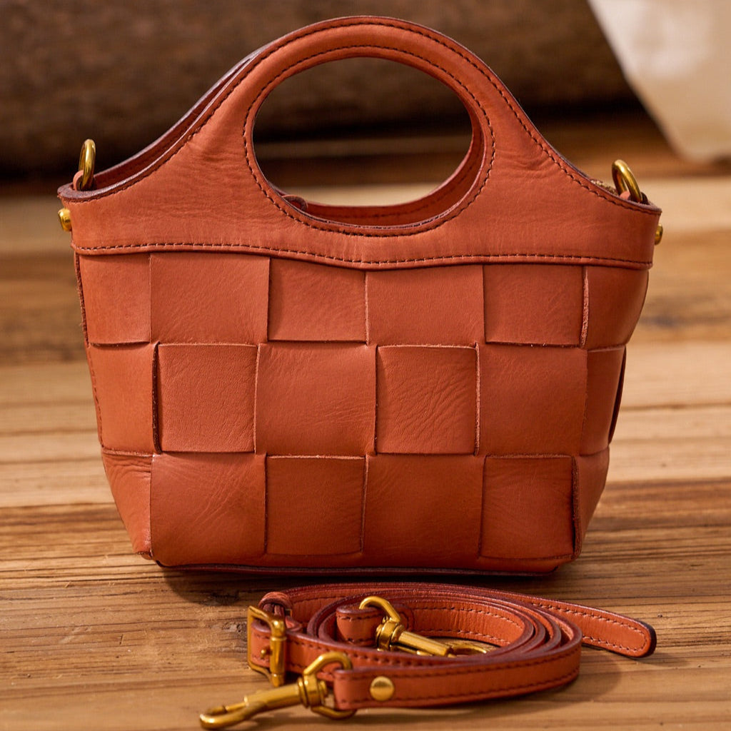 Handwoven Cowhide Leather Crossbody Bag