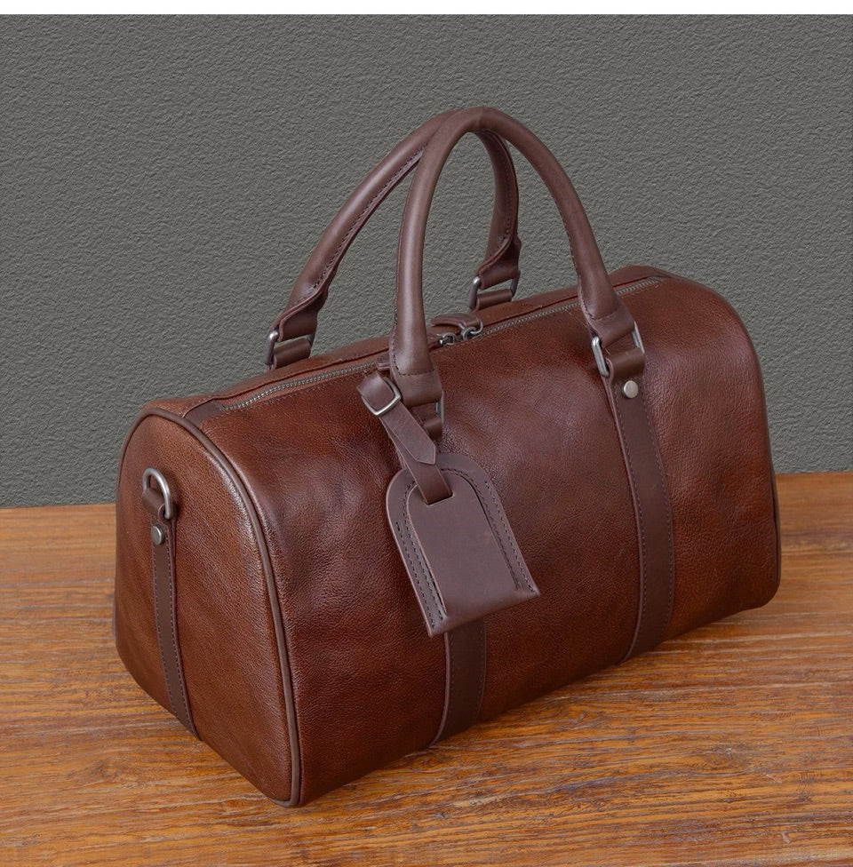 Vintage Genuine Leather Duffel Bag