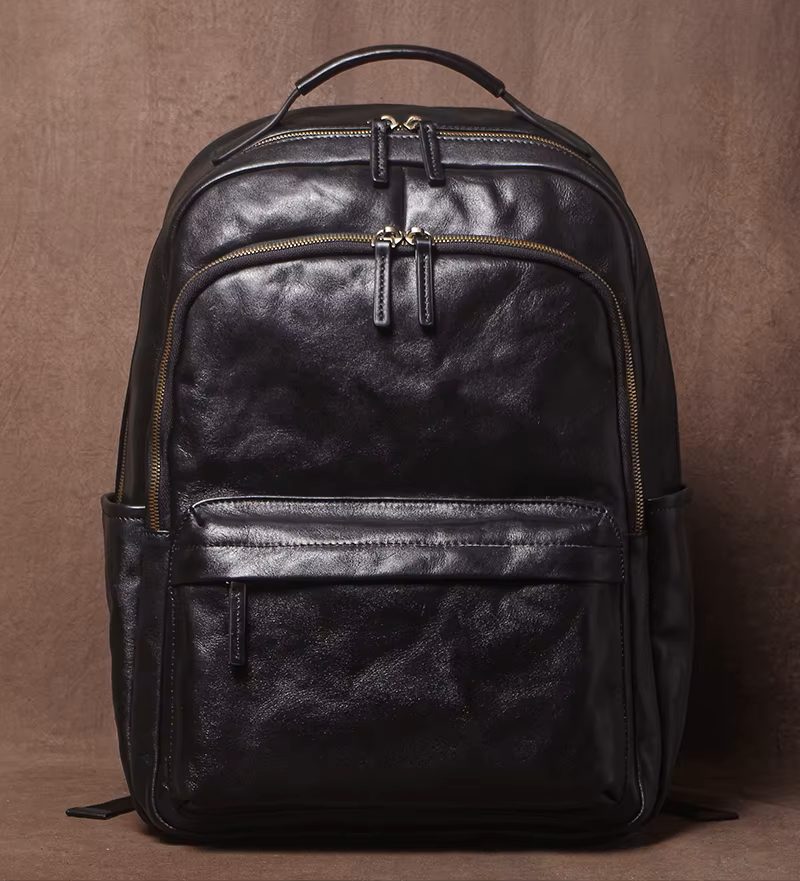 Heritage Craft Full-Grain Leather Laptop Backpack