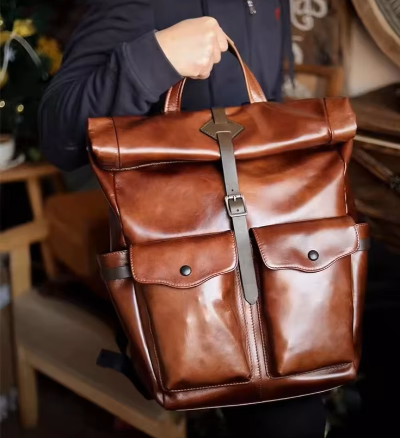 Vintage Craft Genuine Leather Travel Backpack