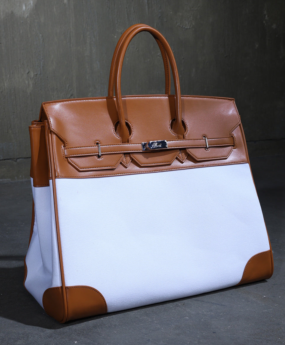Oversized Canvas Leather Carryall