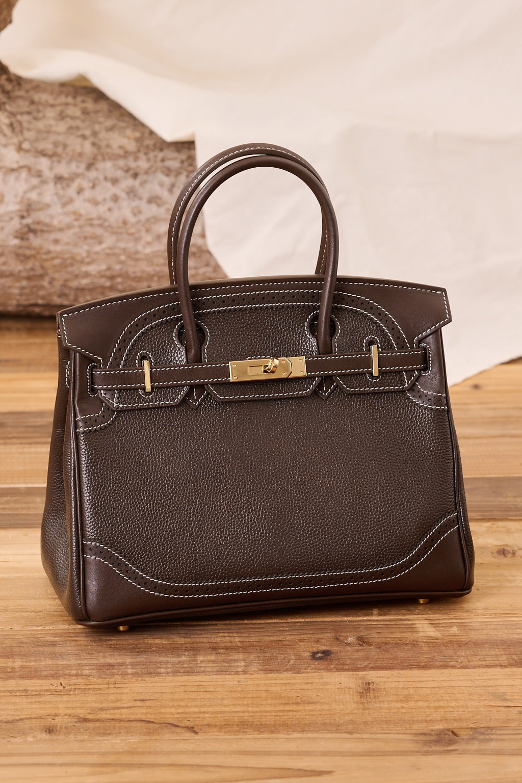 Classic Cowhide Leather Handbag