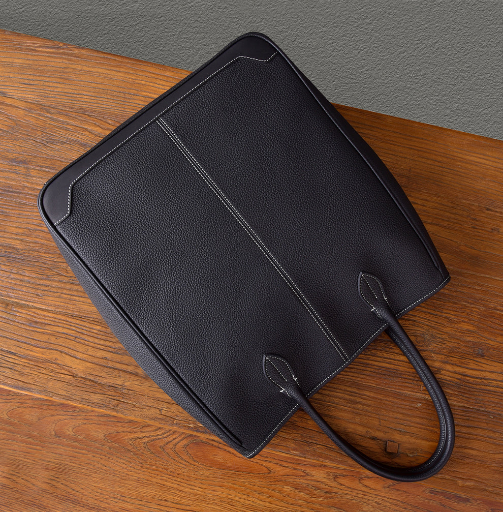 Cowhide Leather Large Vertical Tote Bag