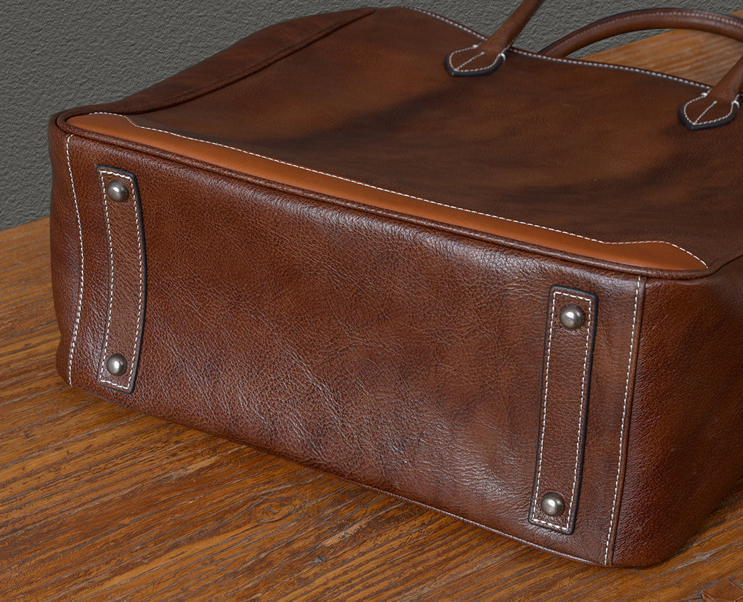 Cowhide Leather Large Vertical Tote Bag