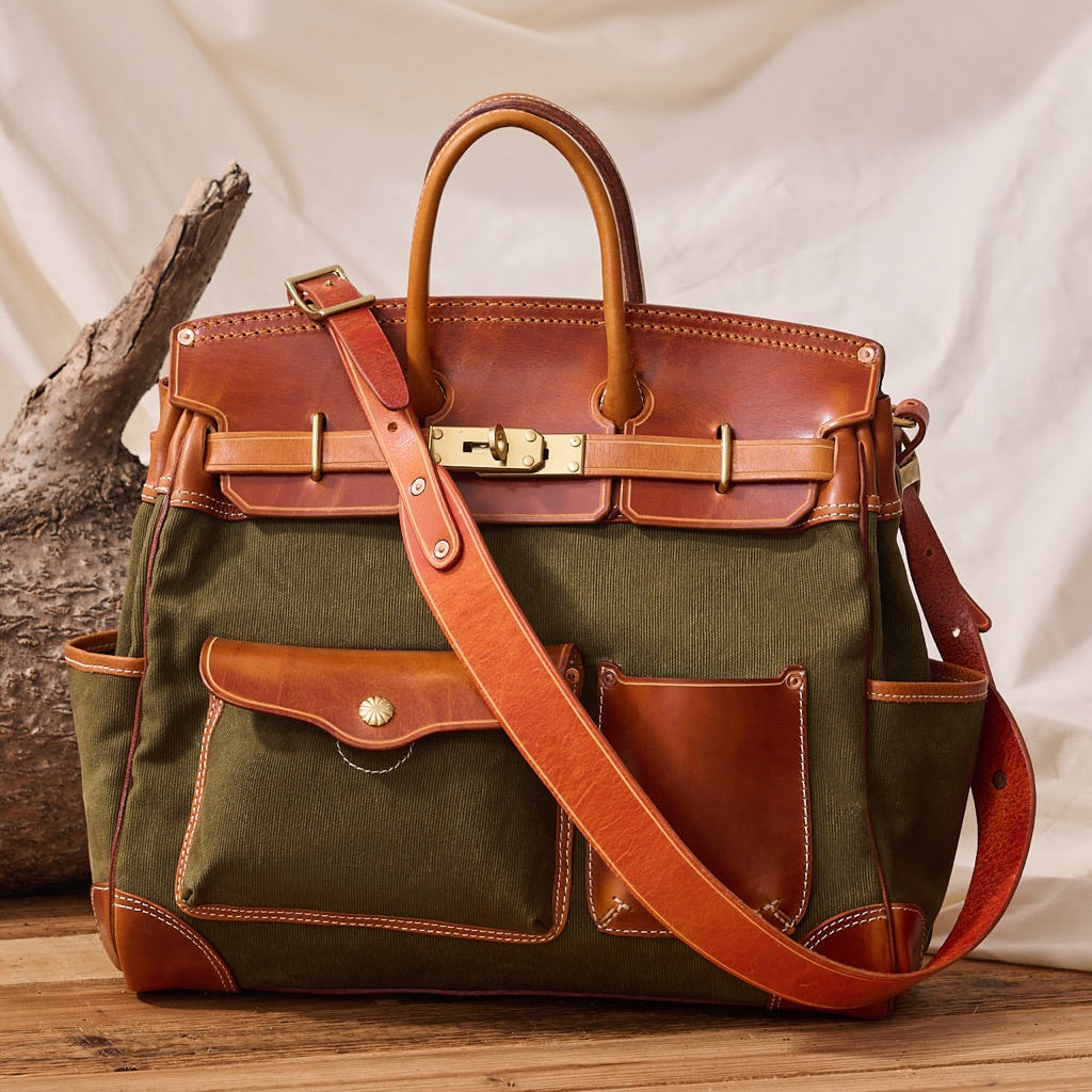 Canvas & Leather Weekender Bag