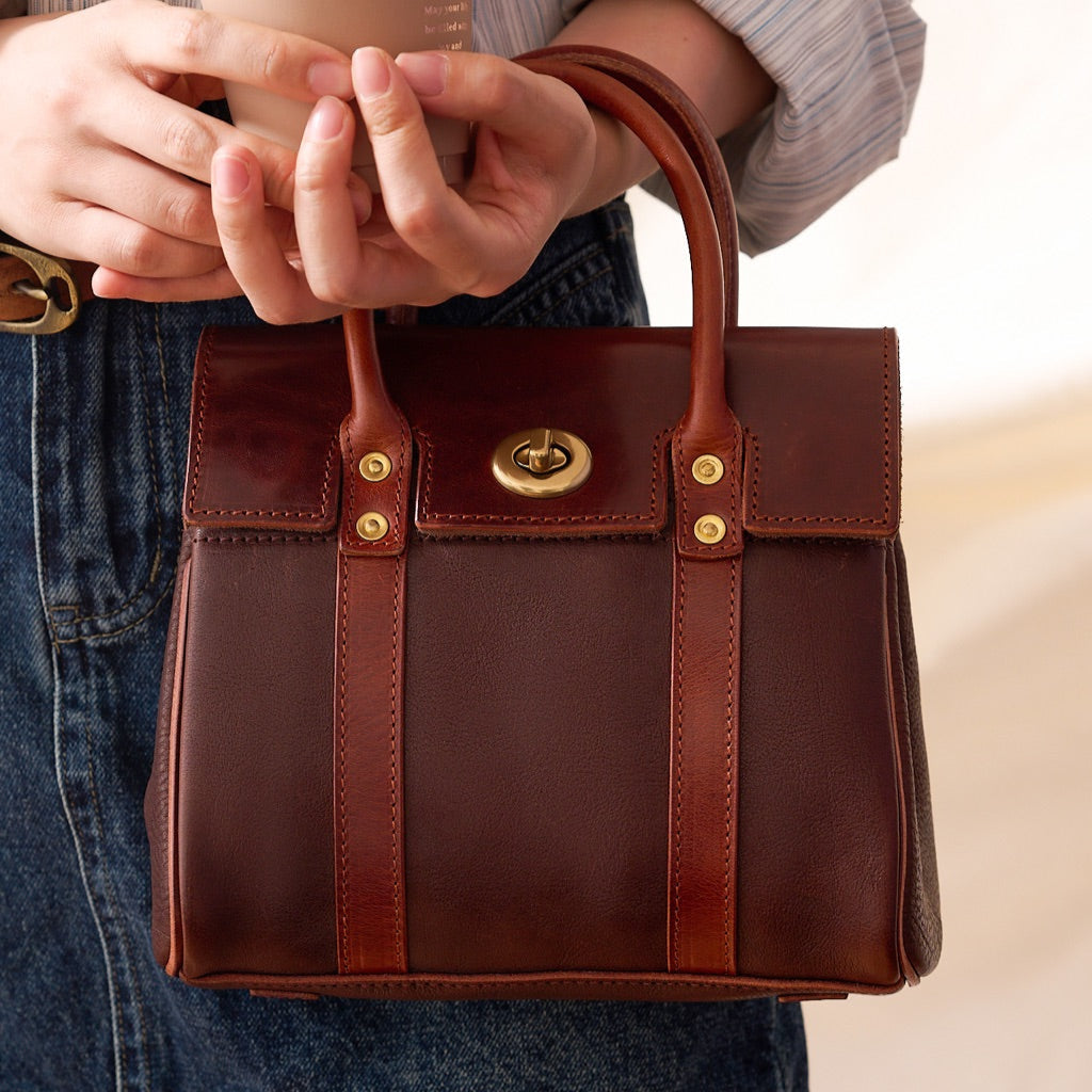 Small Cowhide Leather Handbag