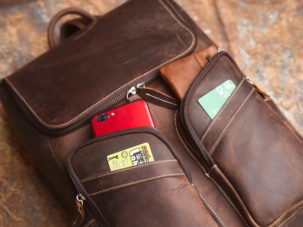 Vintage Leather Laptop Backpack