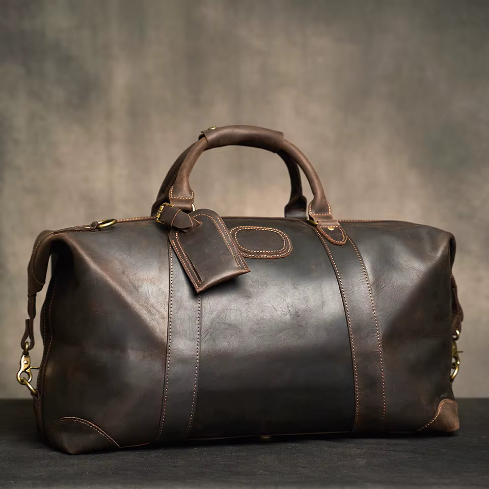 Vintage Crazy Horse Leather Duffel Bag